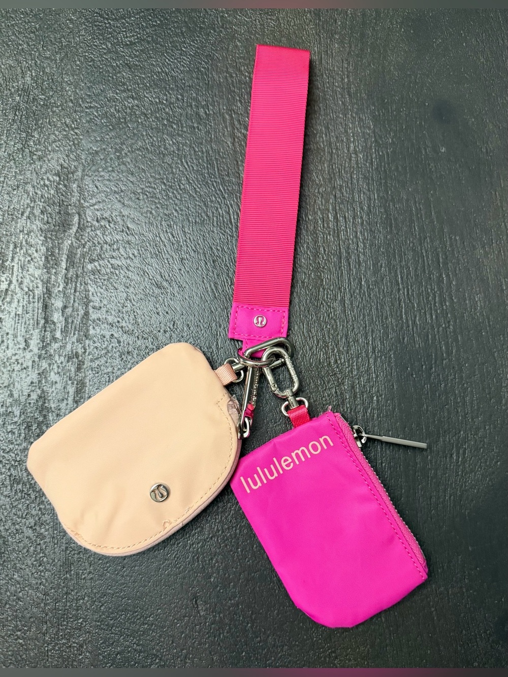 lululemon athletica Pink and Peach Dual Pouch NWOT